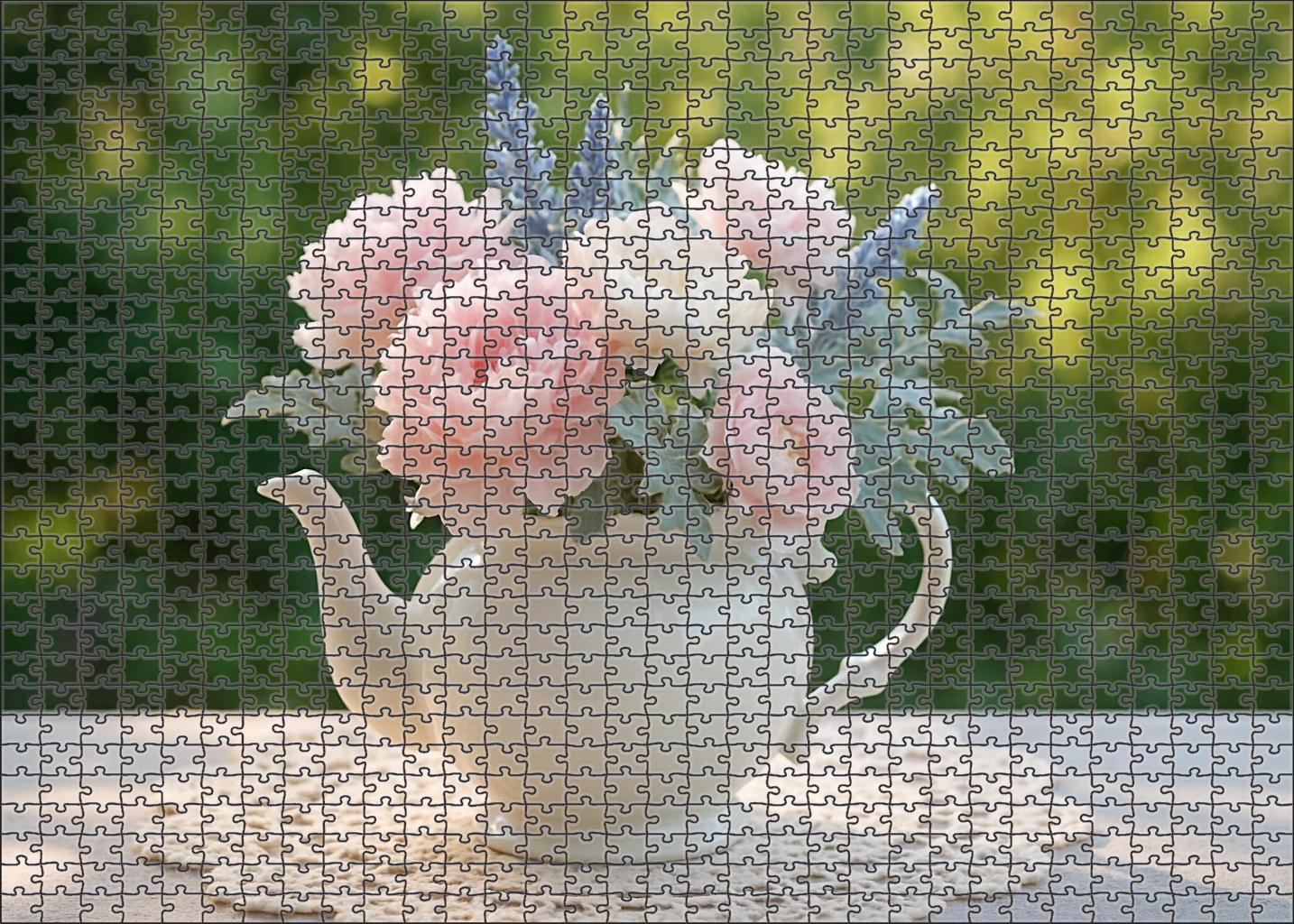 Vintage Garden Tea Party Soft Pastel Blooms With Lace And Porcelain Accents Family Puzzles