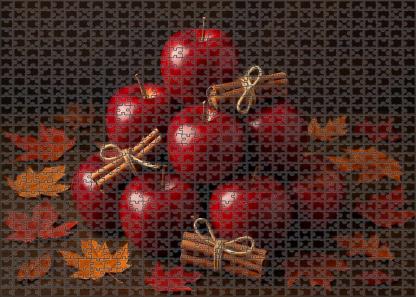 Candy Apple Orchard Glossy Red Apples And Cinnamon Stick Accents Puzzle Challenge