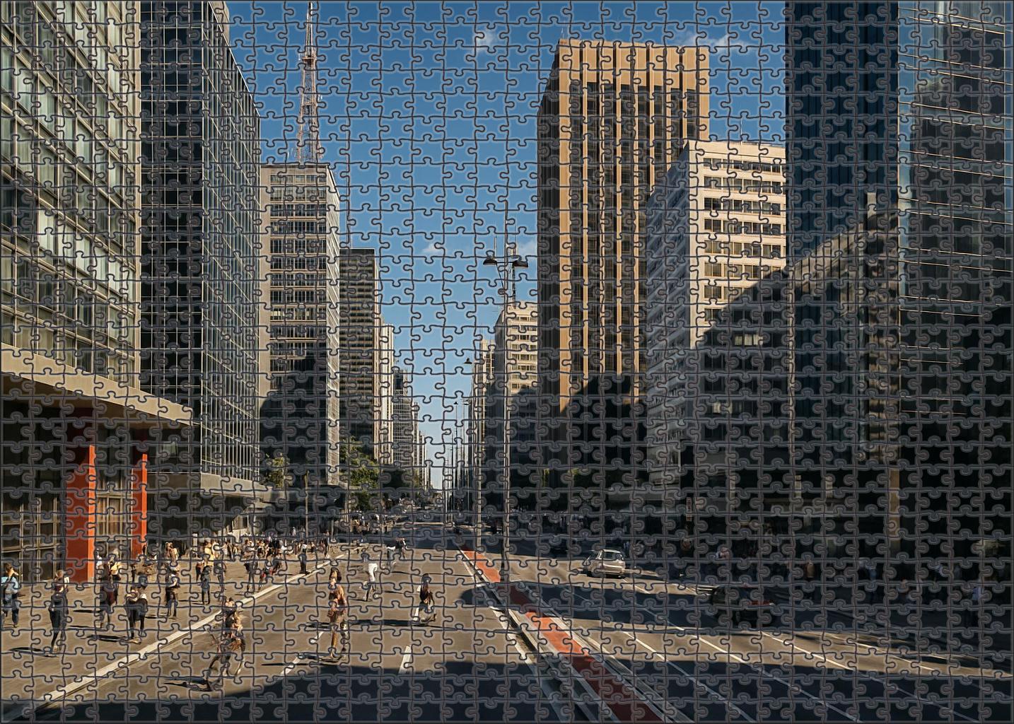 So Paulo Paulista Avenue Skyline Latin Americas Business Beating Heart 100 Piece Puzzle