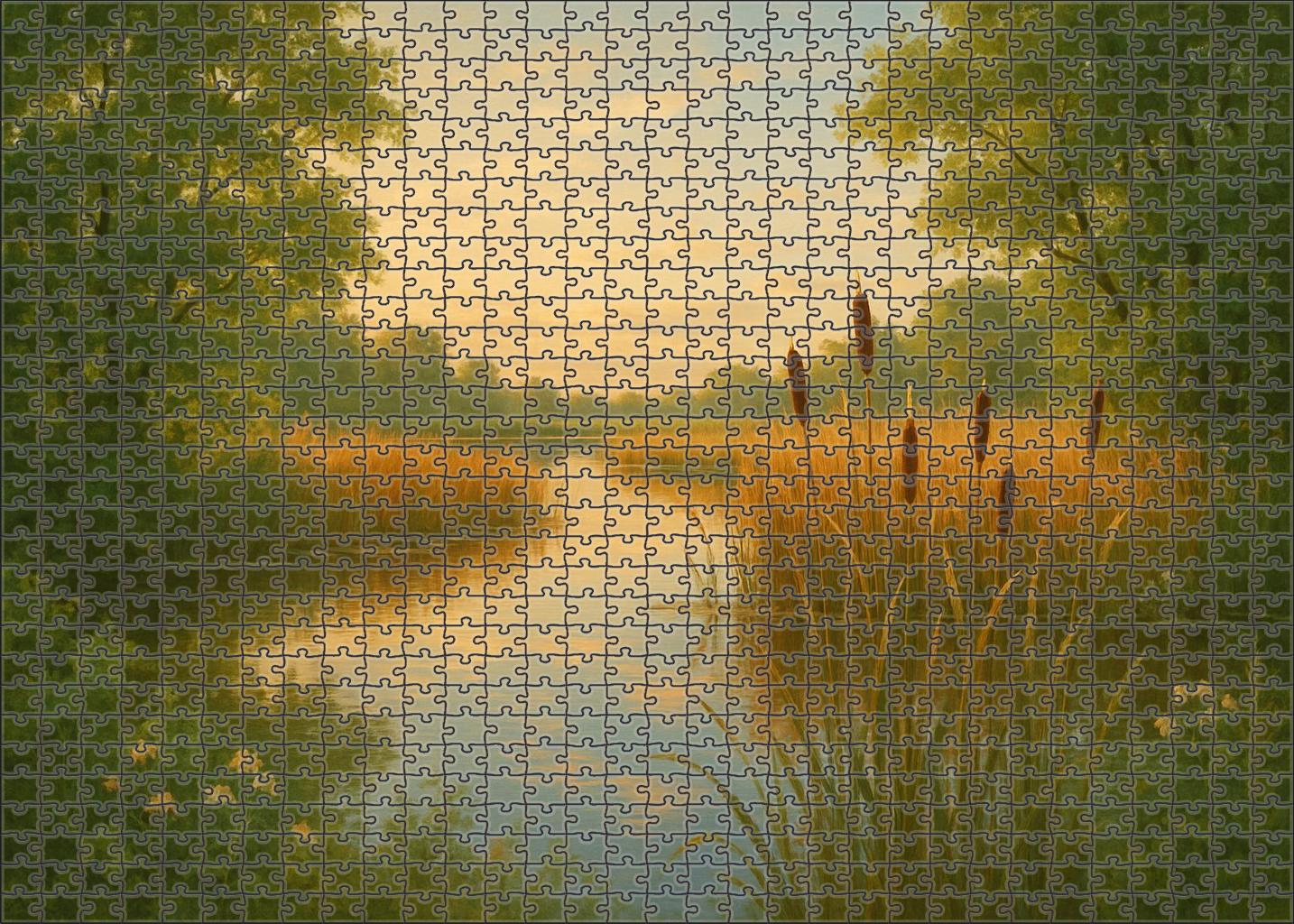 Golden Marsh Reflections Puzzle For Kids