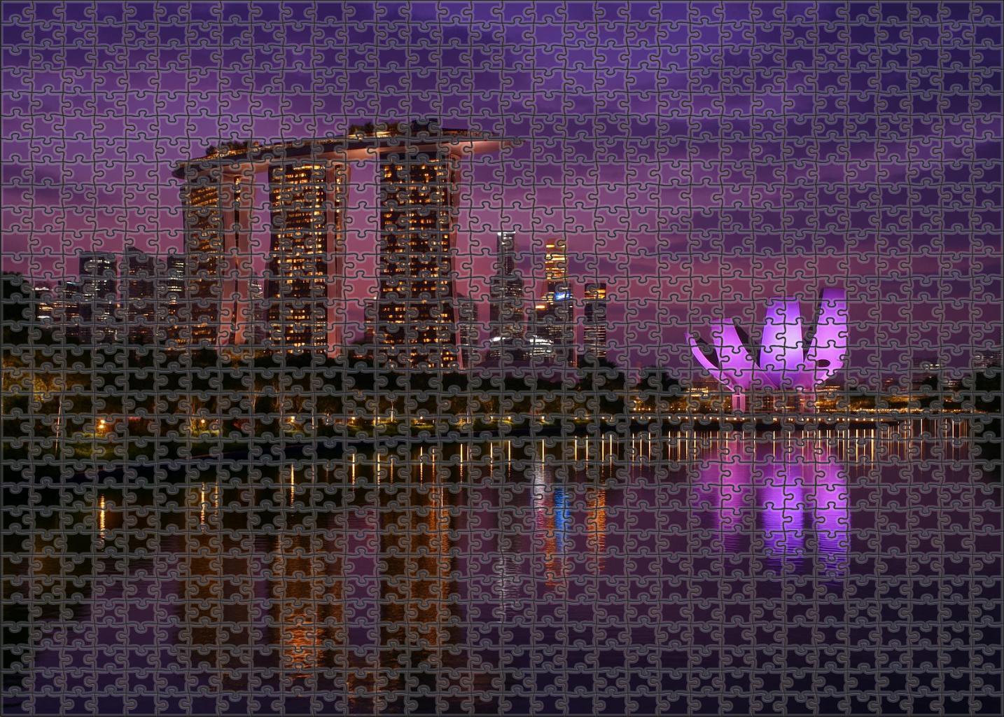 Singapore Marina Bay Skyline Futuristic And Green Urban Vision Mini Puzzle