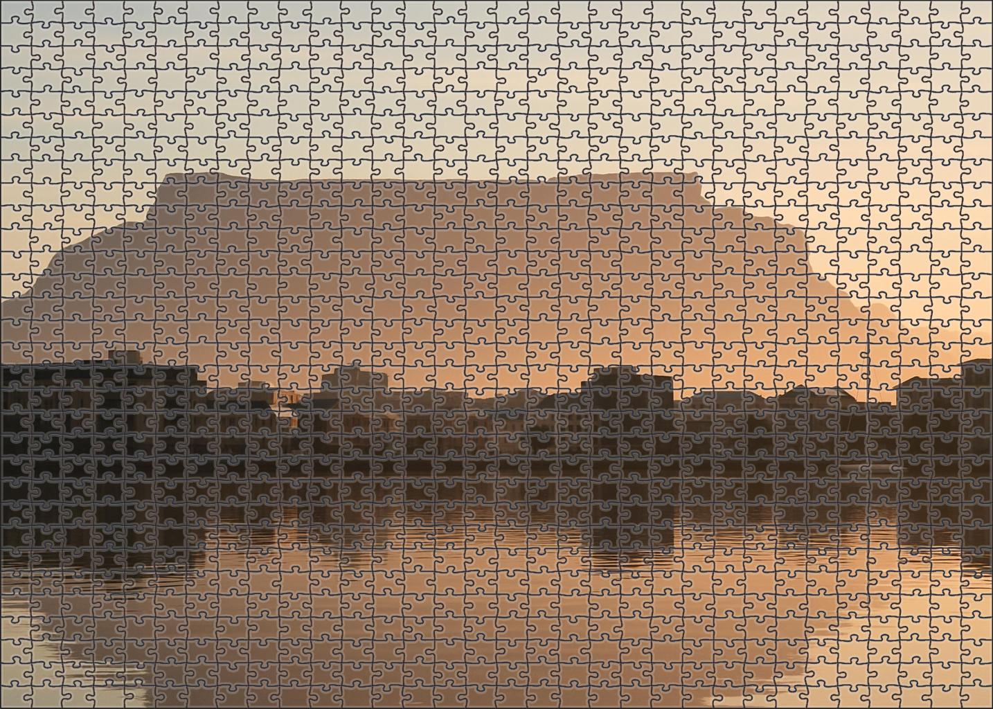 Cape Town Skyline Coastal Mountains Meet Urban Silhouettes Mini Puzzle
