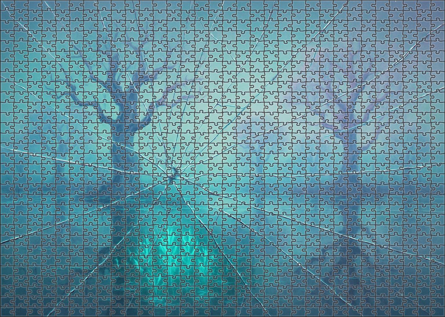 Echoes Of The Crystal Marsh Fractured Reflections Beneath Glassy Waters Unique Puzzle Design