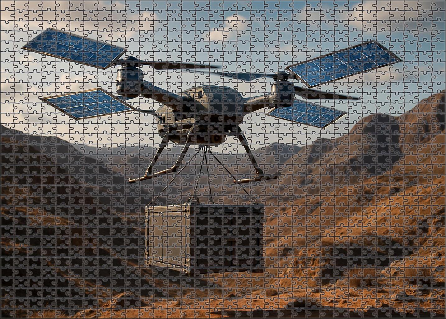 Hybrid Solar-electric Cargo Drone 300 Piece Puzzle