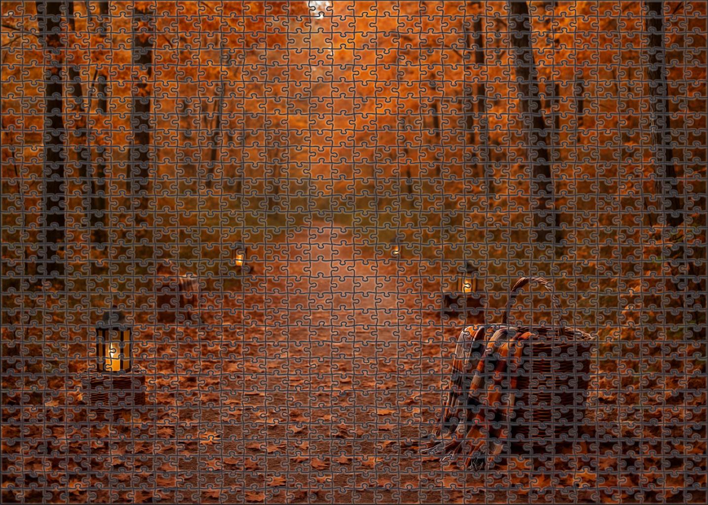 Golden Autumn Stroll 1000 Piece Puzzle