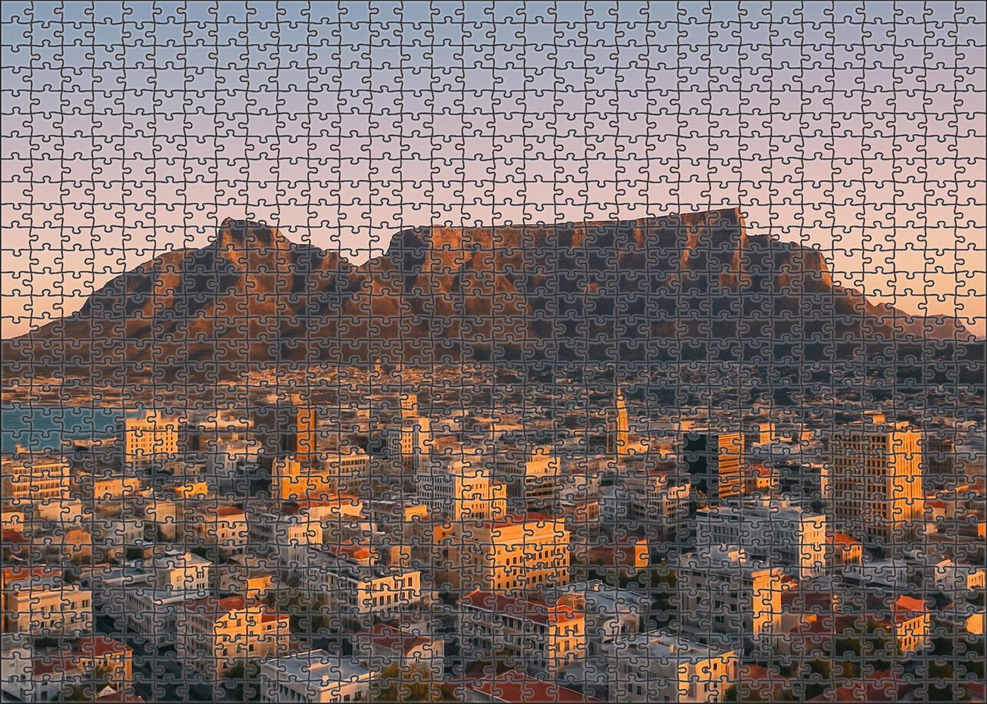 Cape Town Table Mountain Skyline Iconic Natural Landmark And Urban Interface 100 Piece Puzzle