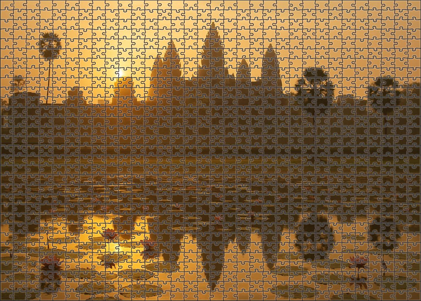 Angkor Wat Located In Siem Reap Cambodia Recognized By 7985 Globally As The Largest Religious Monument 1000 Piece Puzzle