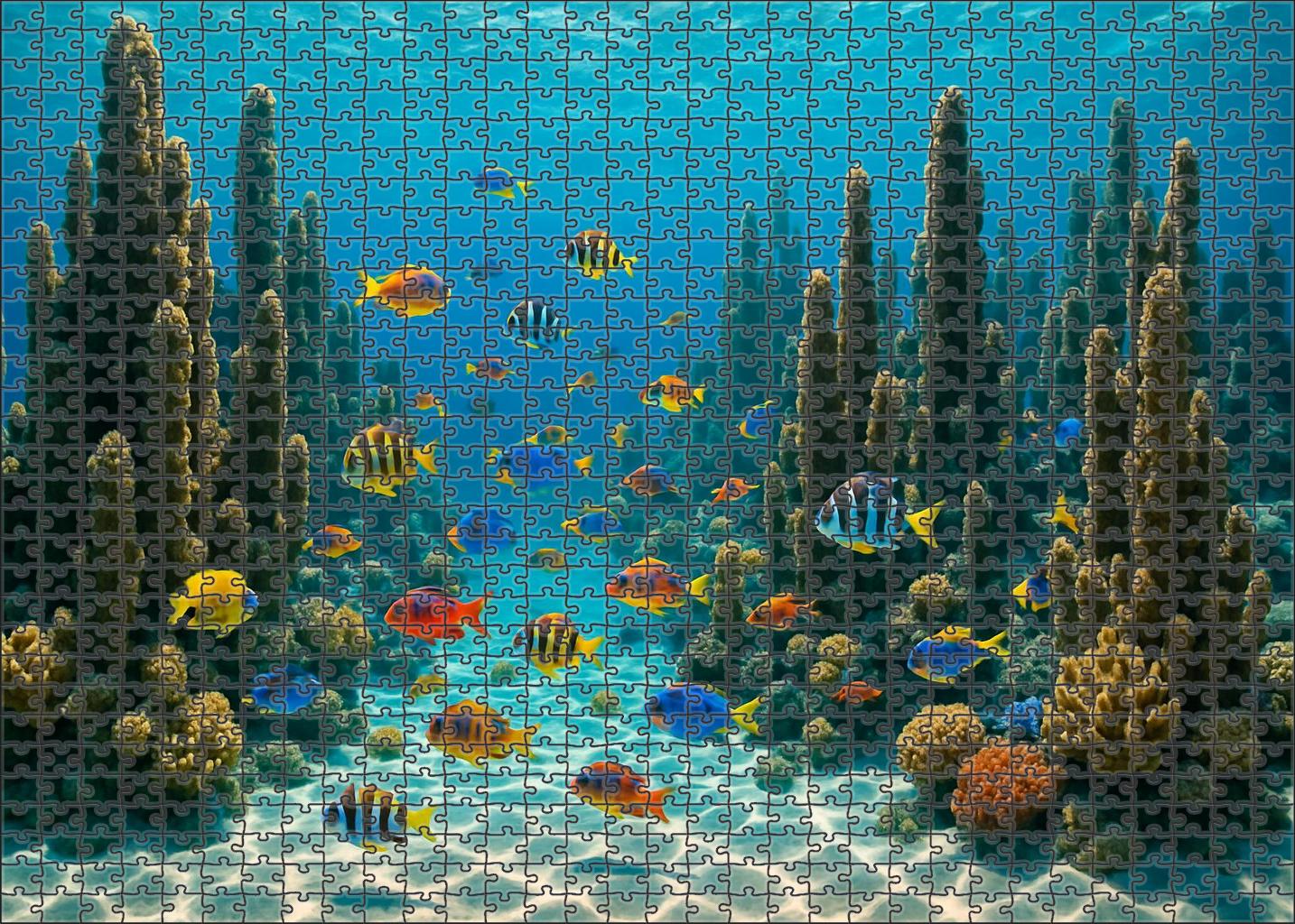 Sapphire Coral Spires Custom Jigsaw Puzzle