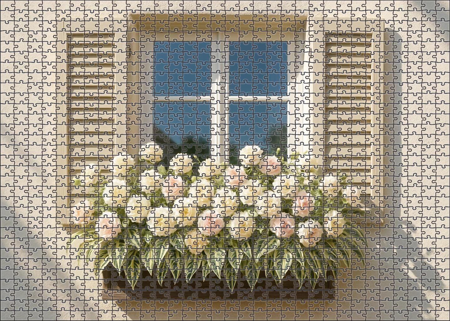 Blush Garden Window Box Cream And Soft Pink Blooms With Variegated Leaf Accents Puzzle For Kids
