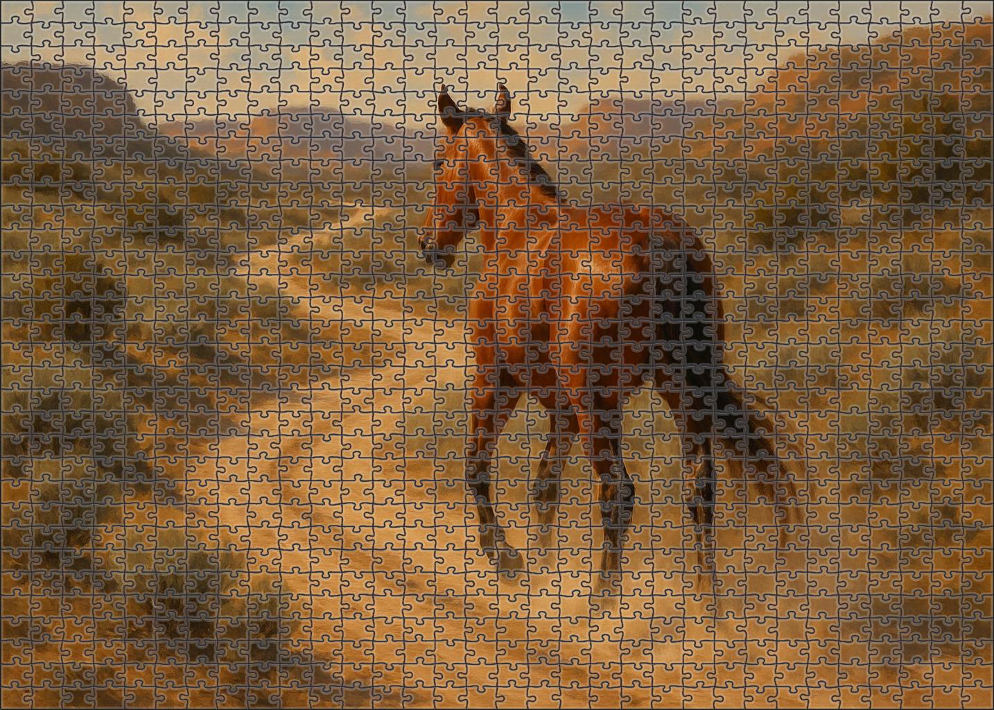 Autumn Ember Endurance Lean Chestnut Gelding With Tireless Stamina Custom Jigsaw Puzzle