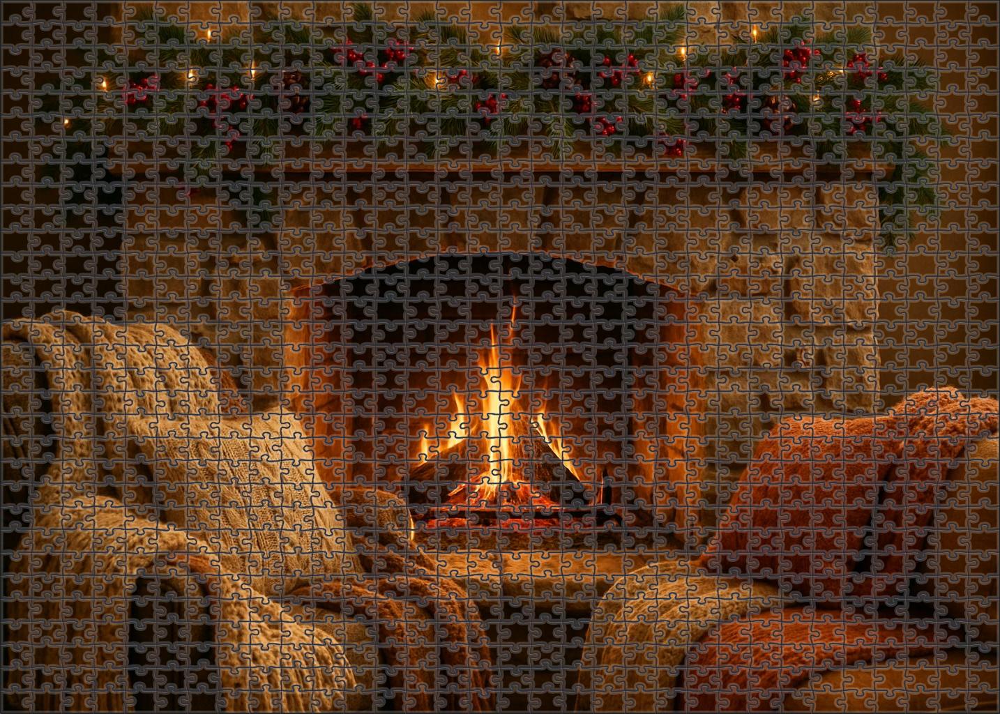 Winter Hearth Glow Unique Puzzle Design