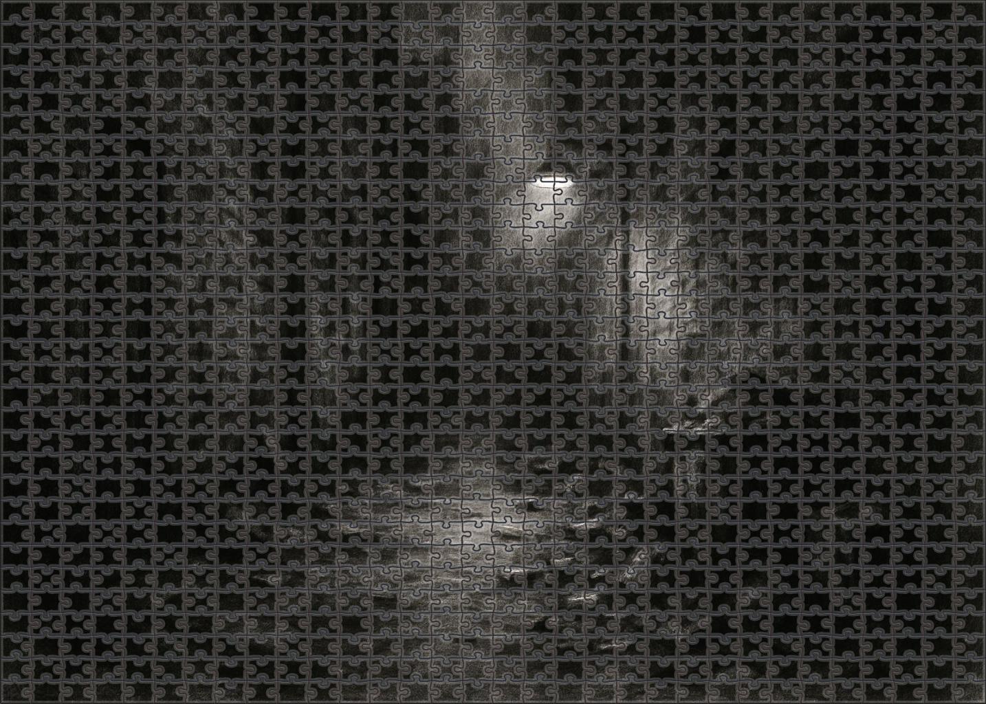 Urban Alleyway Impression Loose Charcoal Sketch Custom Jigsaw Puzzle