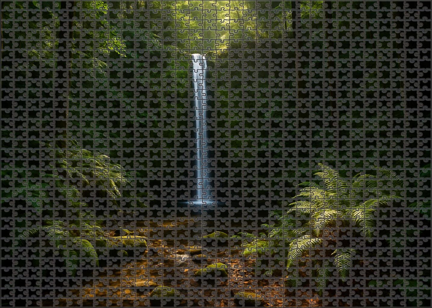 Sun-dappled Forest Drop Large Format Puzzle