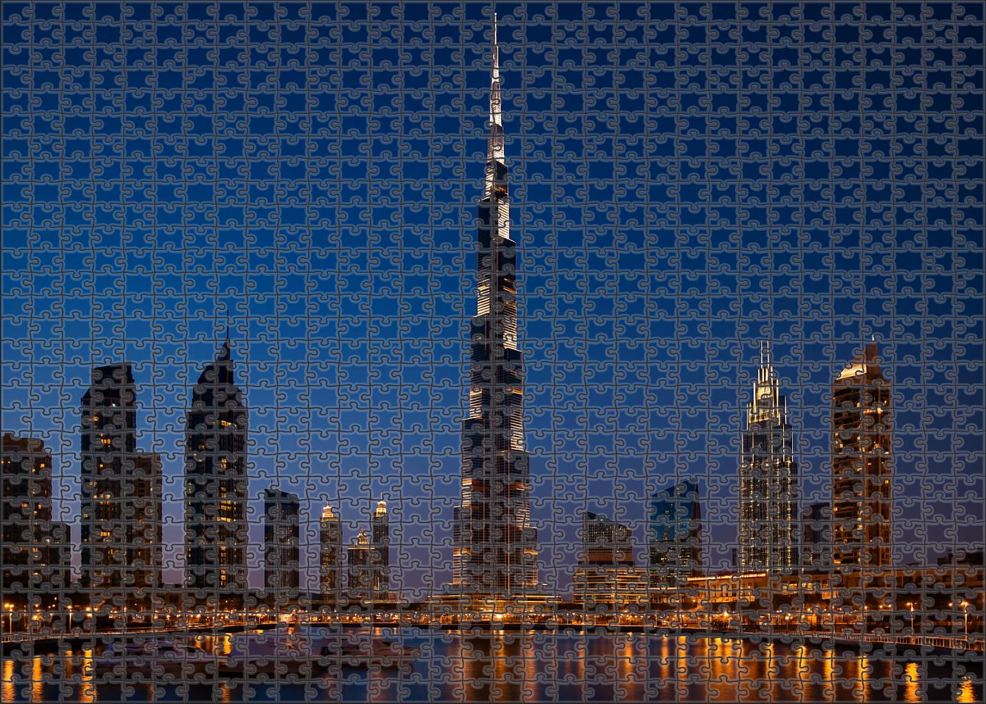 Dubai Marina Skyline Ultra-modern Supertalls Dominated By The Burj Khalifa Puzzle For Adults