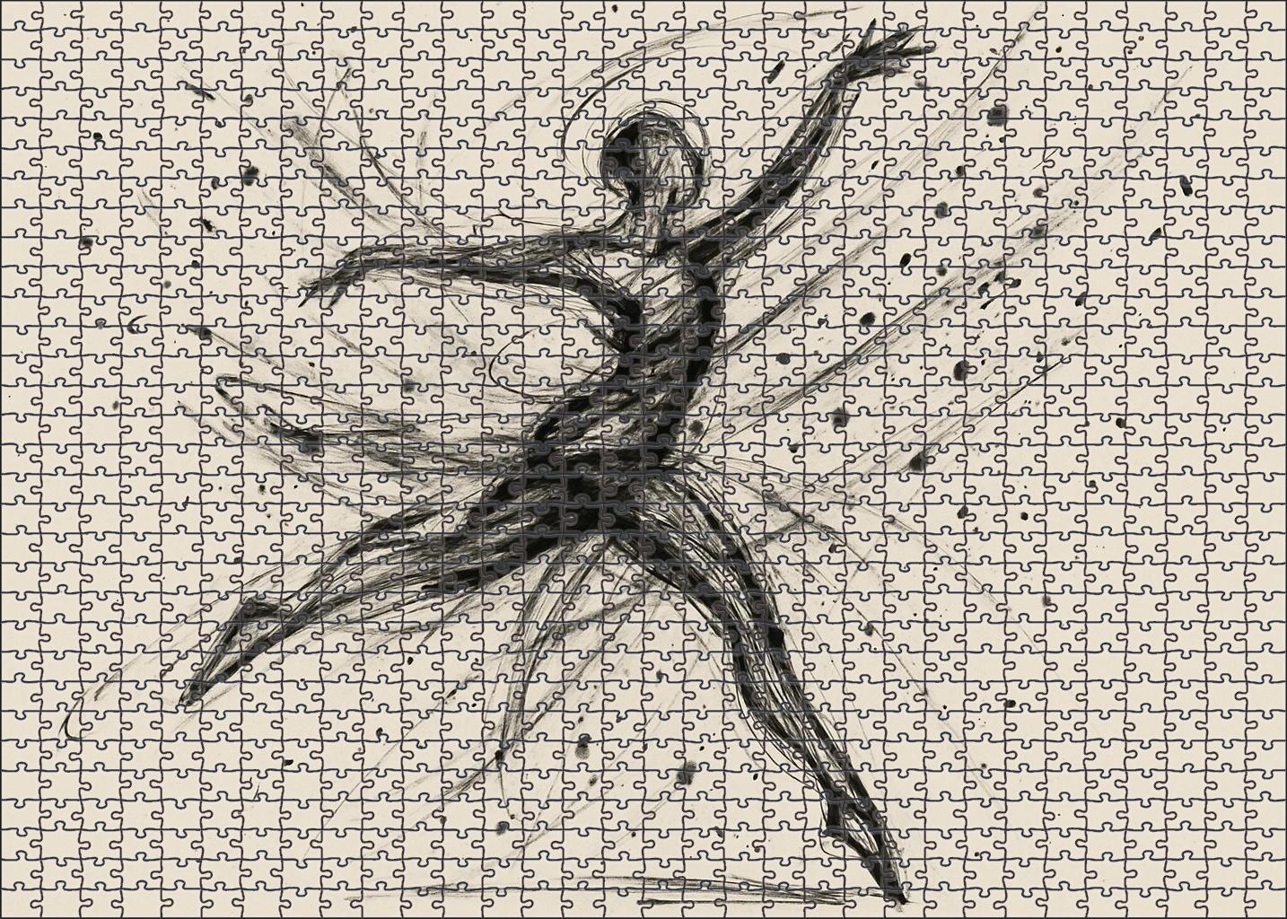 Dynamic Figure Gesture Energetic Ink Lines Conveying Movement And Form 1000 Piece Puzzle