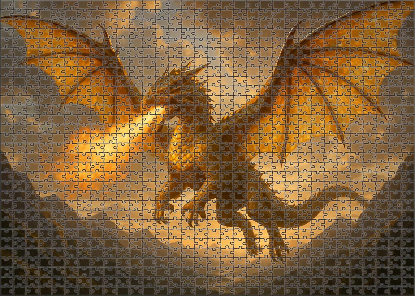 Sunspire Drakkar Towering Solar Dragon Of The Sky Ridges Premium Puzzle Pieces