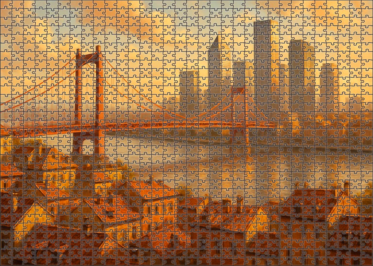 Lisbon Waterfront Skyline Charming Coastal Cityscape Combining Traditional Tiled Facades With Modern Office Blocks Puzzle Challenge