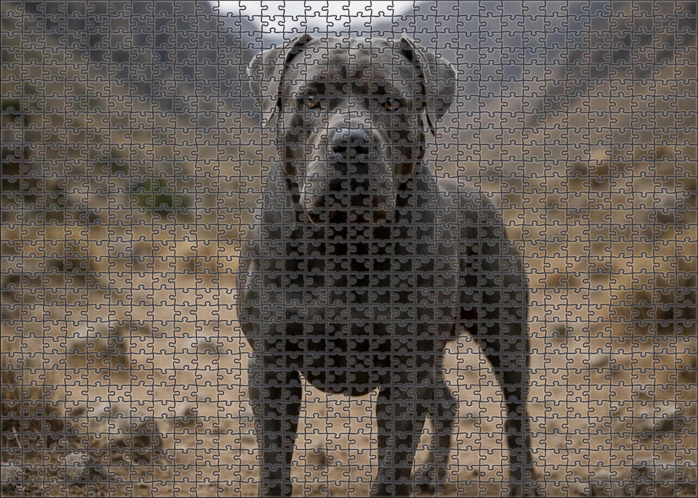 Dusky Slate Mysterious Blue-gray Molosser With Calm Strength 200 Piece Puzzle