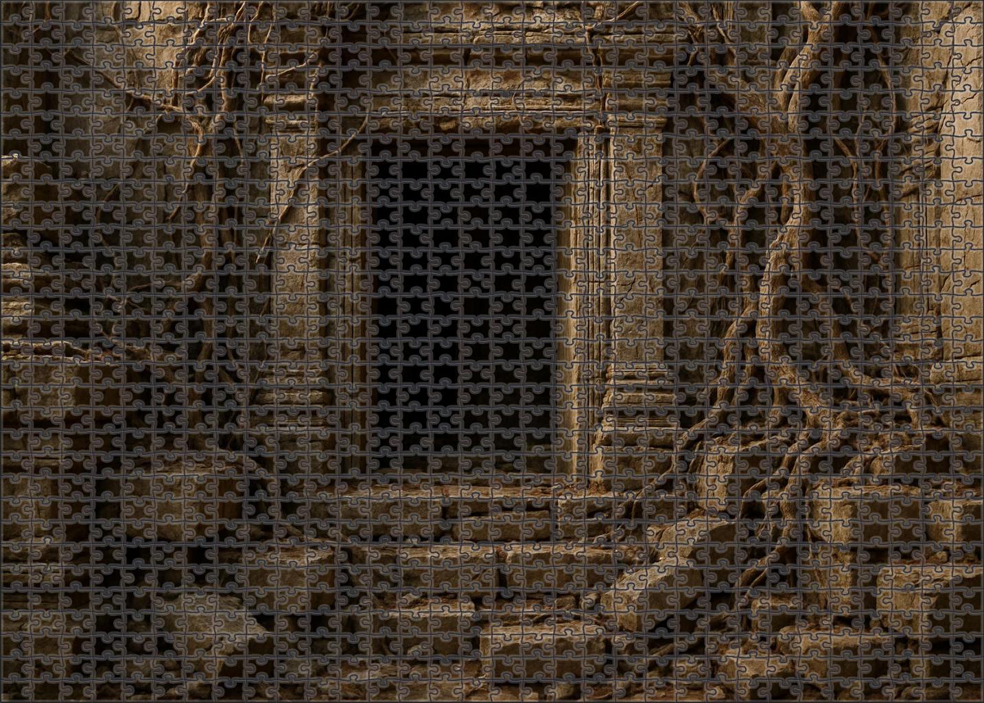 Architectural Ruins Etching Study Fine-point Ink Lines Capturing Decay Puzzle For Kids