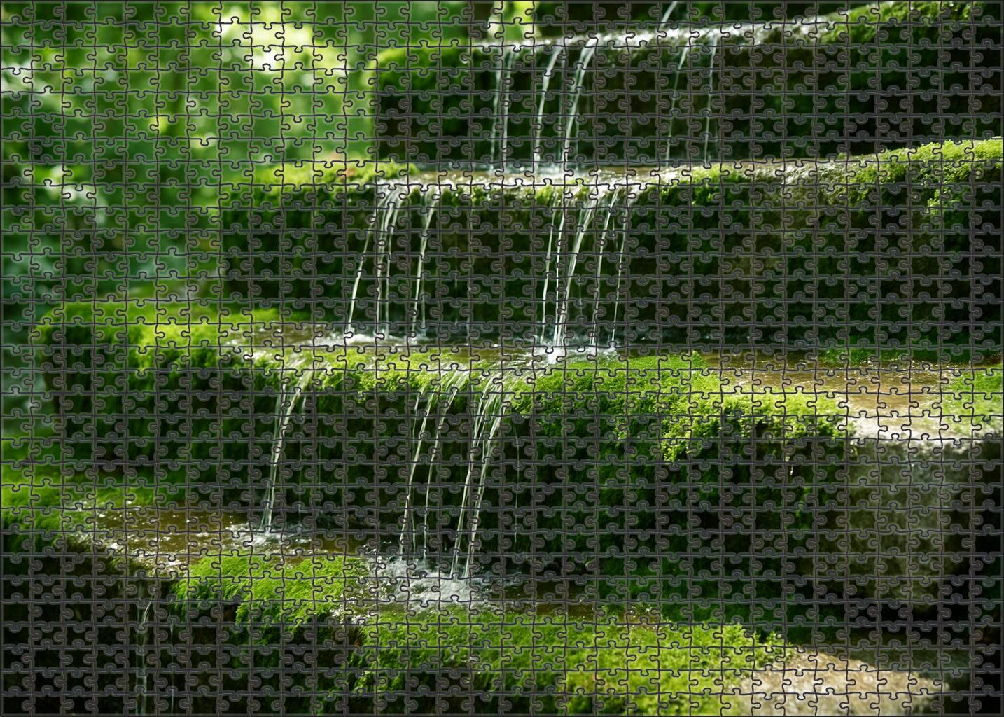 Jade Veil Cascade Custom Jigsaw Puzzle