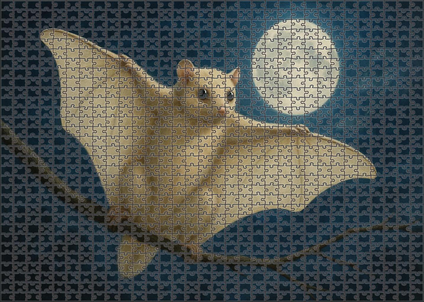 Ivory Spined Glider Nocturnal Mammal With Leaflike Patagium Puzzle Collection