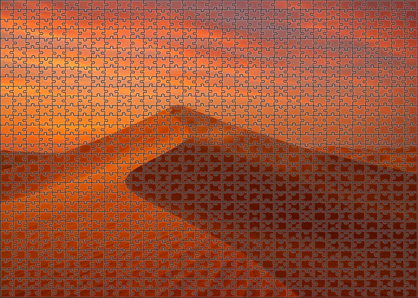 Sunset Dune Vista Waves Of Warm Sand And Sky Puzzle For Adults