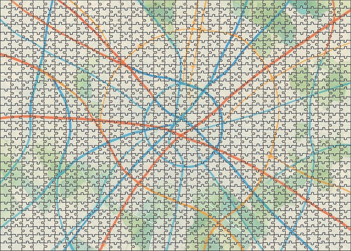 Multilayered Urban Infrastructure Diagram Puzzle Collection