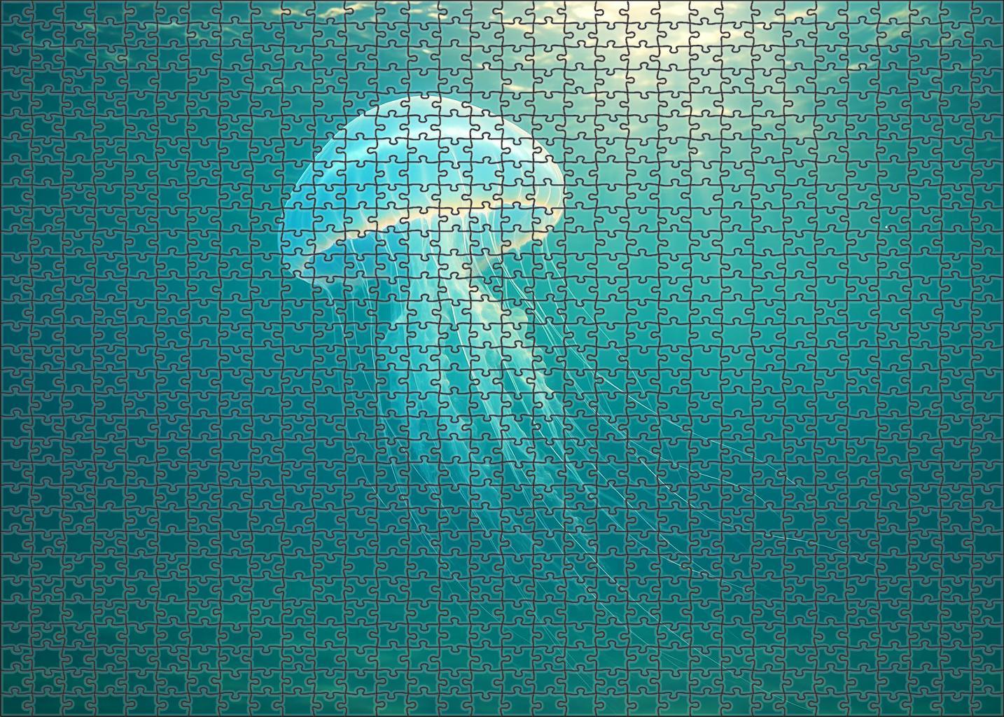 Iridescent Veil Jellyfish Delicate Drifter With Translucent Umbrella 300 Piece Puzzle