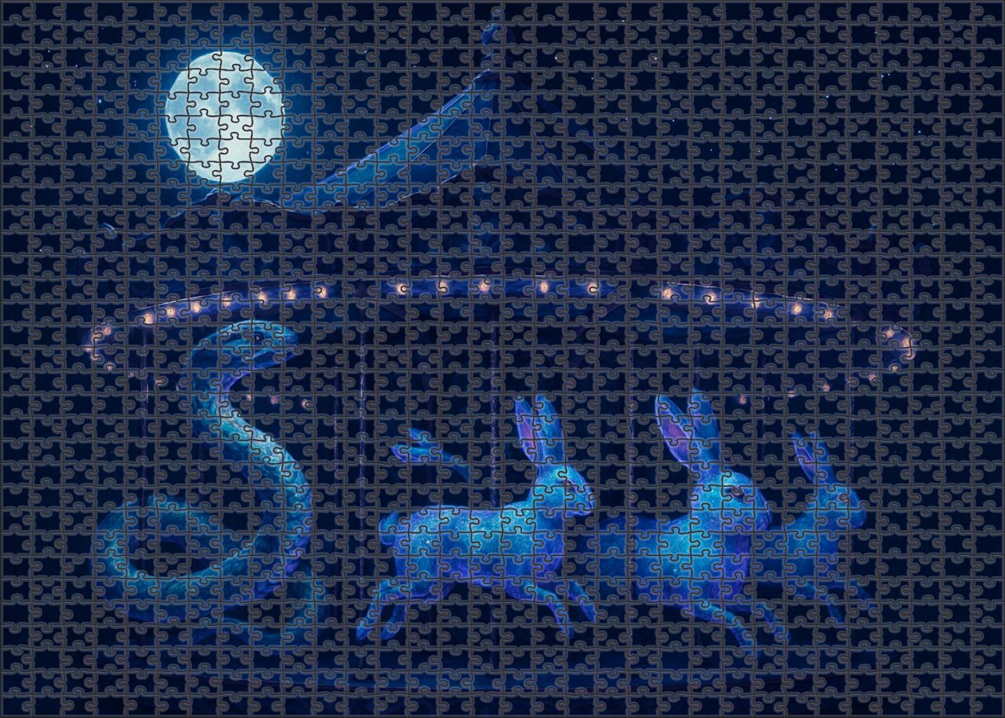 Midnight Carousel Menagerie Large Format Puzzle