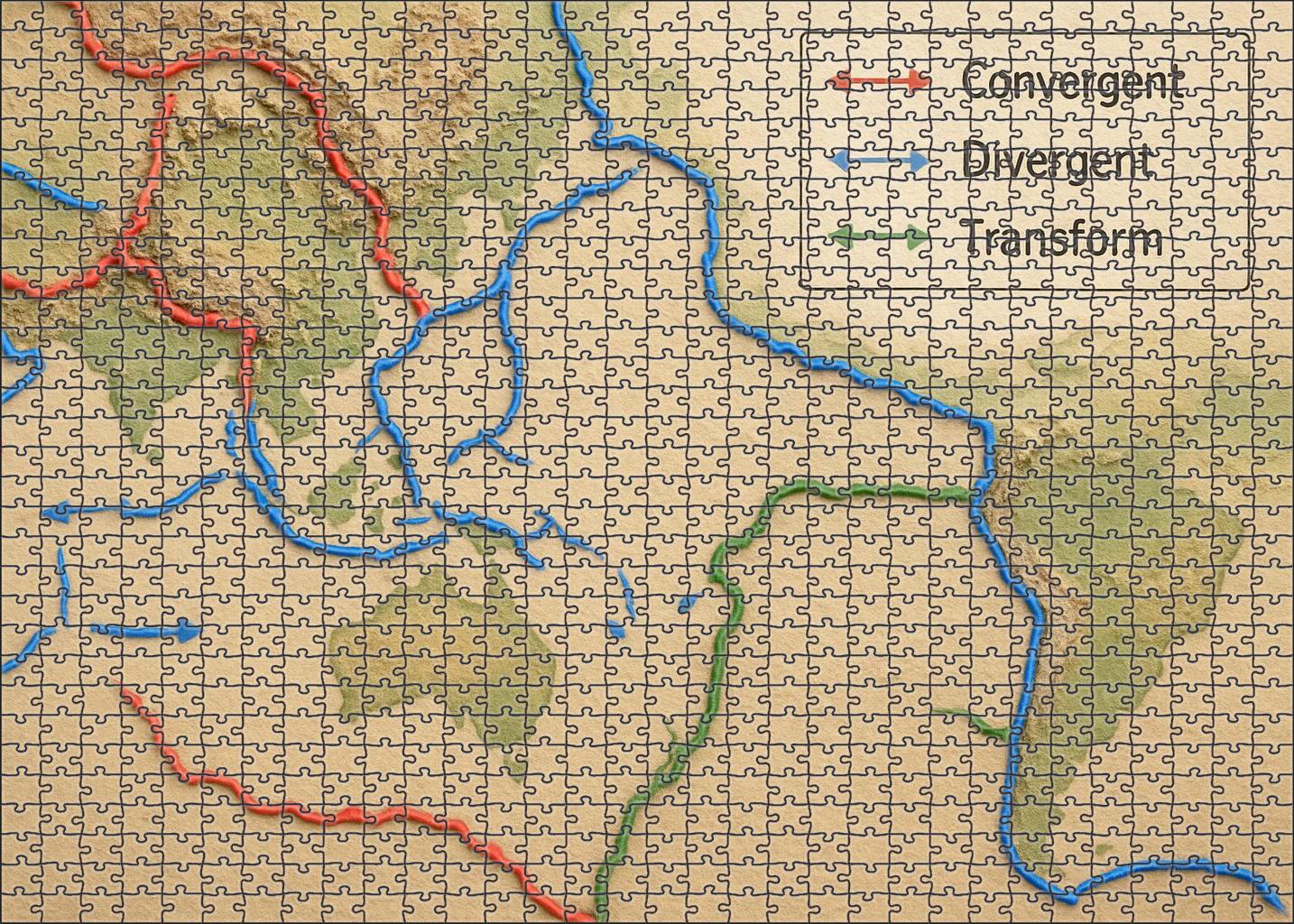 Tectonic Boundary Lineament Map Easy Puzzles