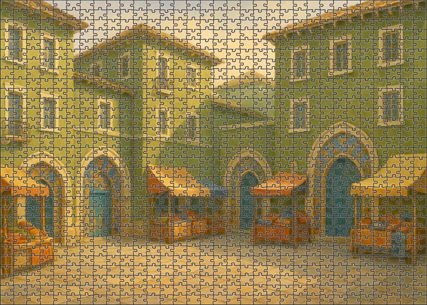 Olive Market Square 300 Piece Puzzle