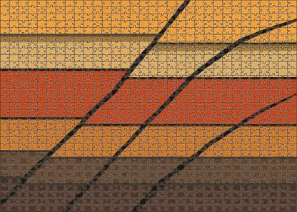 Layered Geological Section Model Premium Puzzle Pieces
