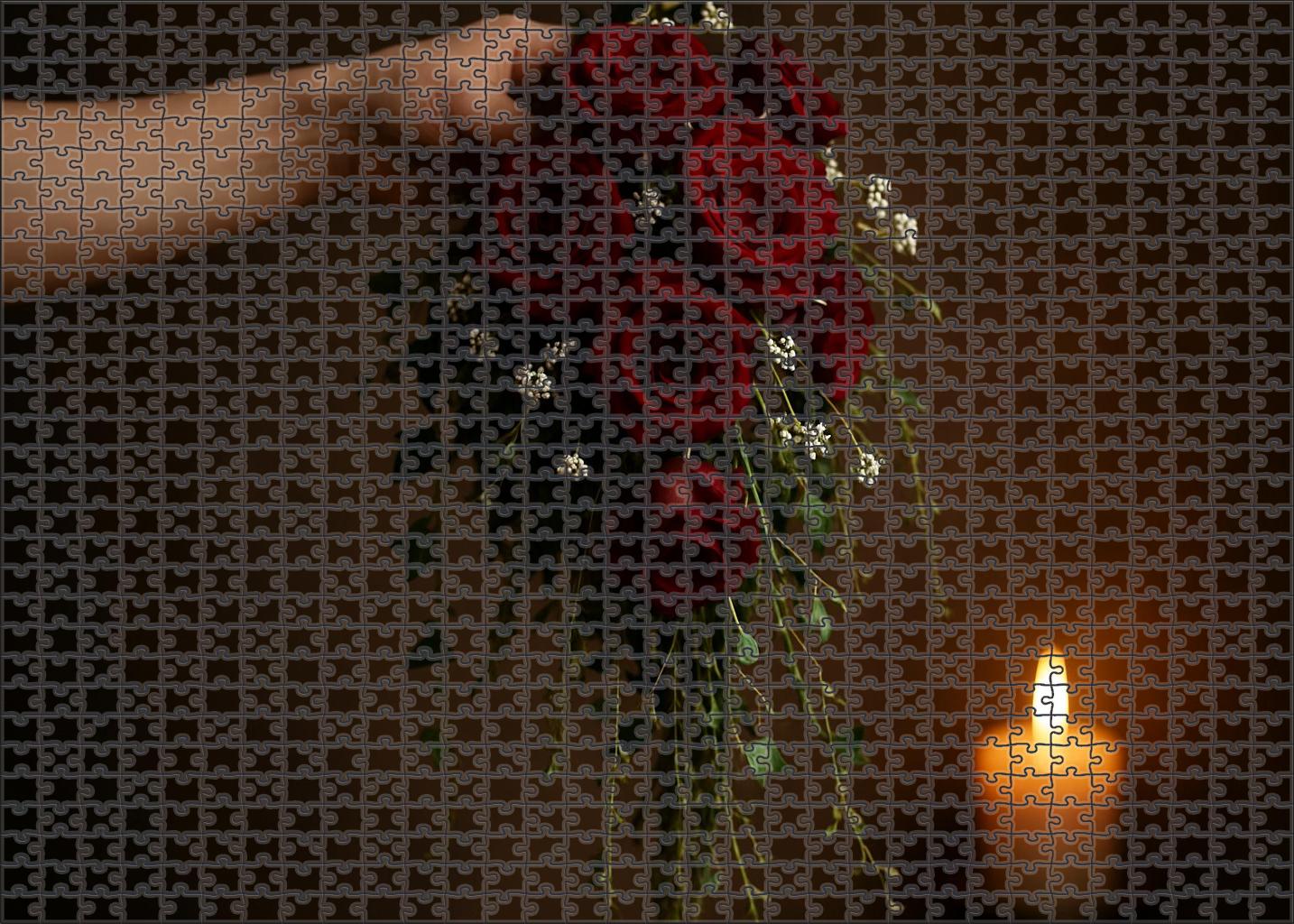 Crimson Cascade Wedding Bouquet 200 Piece Puzzle