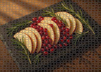 Sunset Orchard Layered Apple And Pomegranate Display Large Format Puzzle