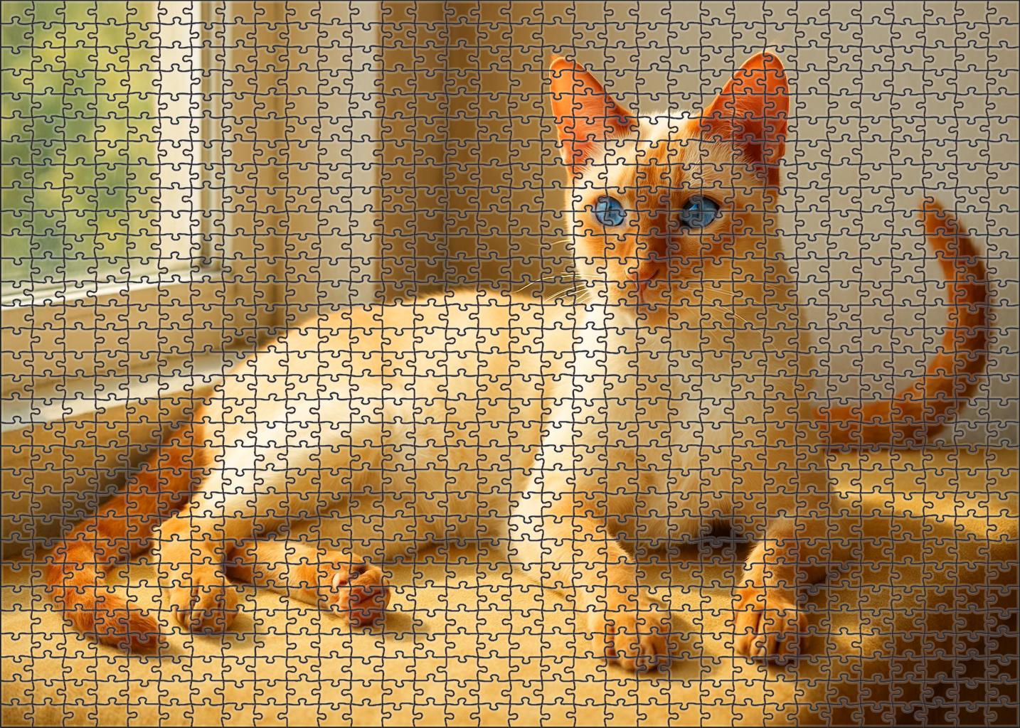 Crimson Whisper Lush Red-point Siamese With A Charming Purr 50 Piece Puzzle
