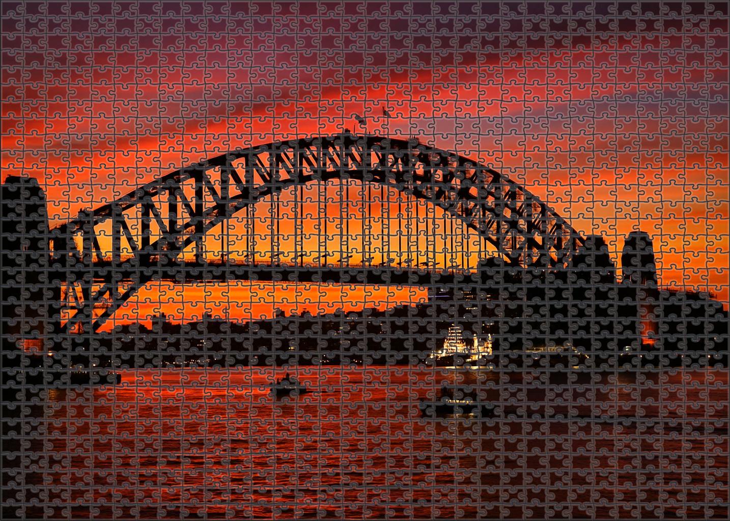Sydney Harbour Bridge Sydney Australia Recognized By 8005 Globally As A Monumental Steel Arch Custom Jigsaw Puzzle