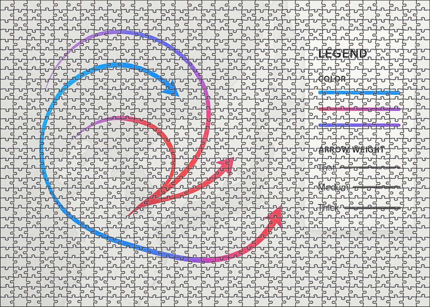 Population Mobility Flow Map Large Format Puzzle