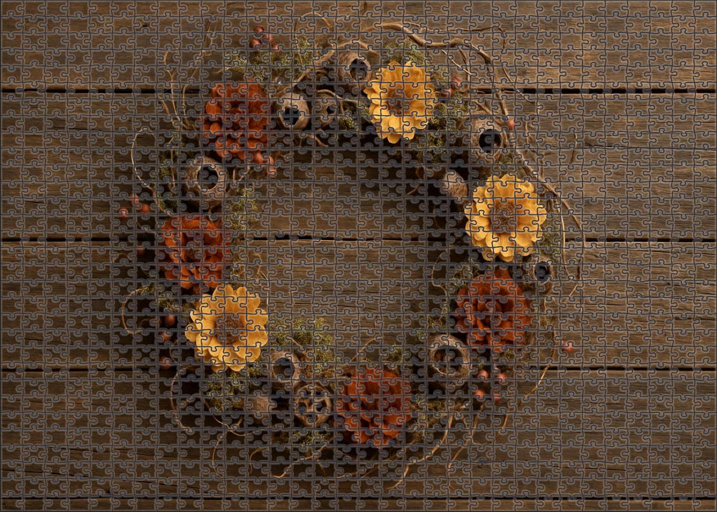 Rustic Autumn Wreath Puzzle Collection