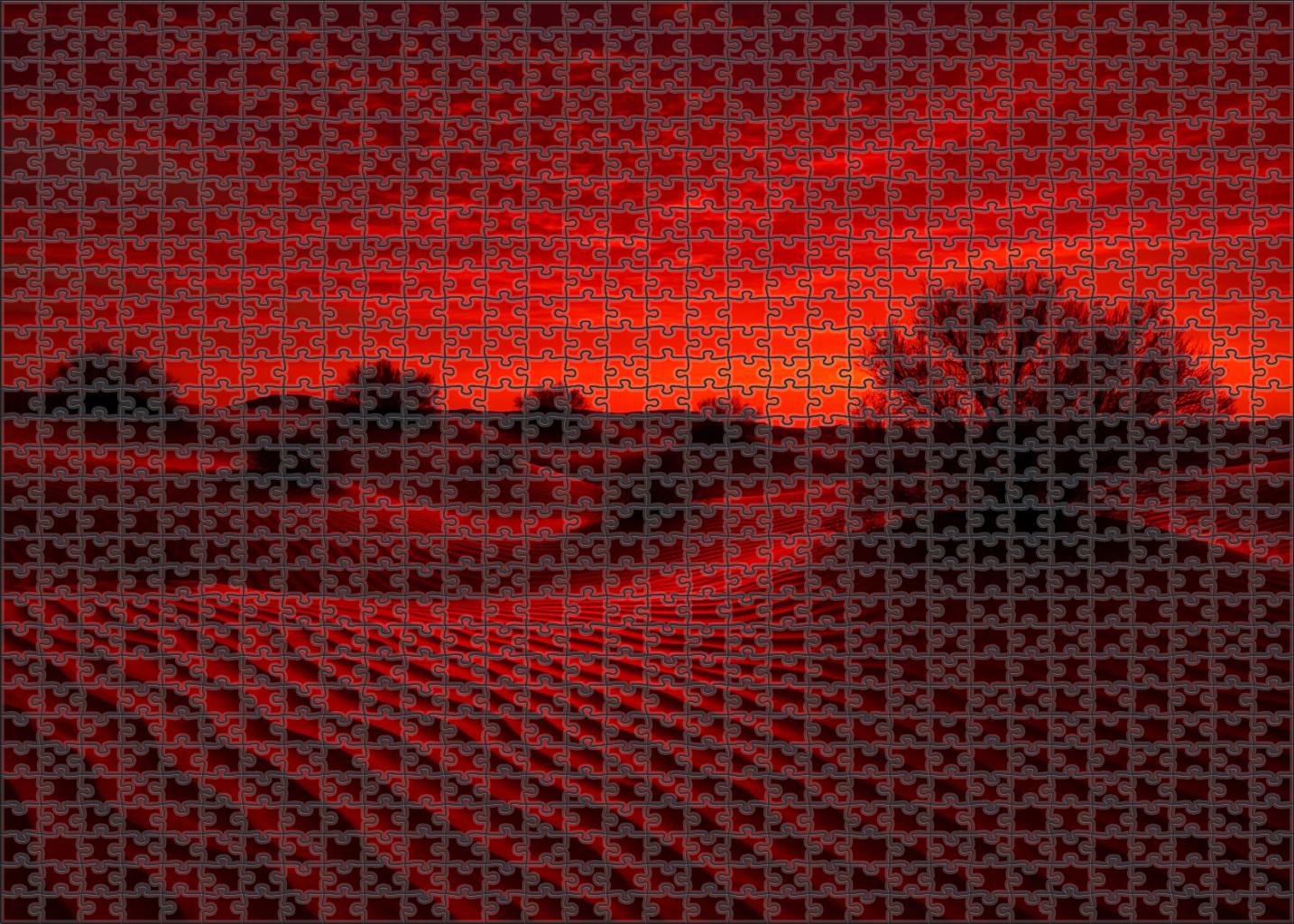 Crimson Desert Sunset Premium Puzzle Pieces