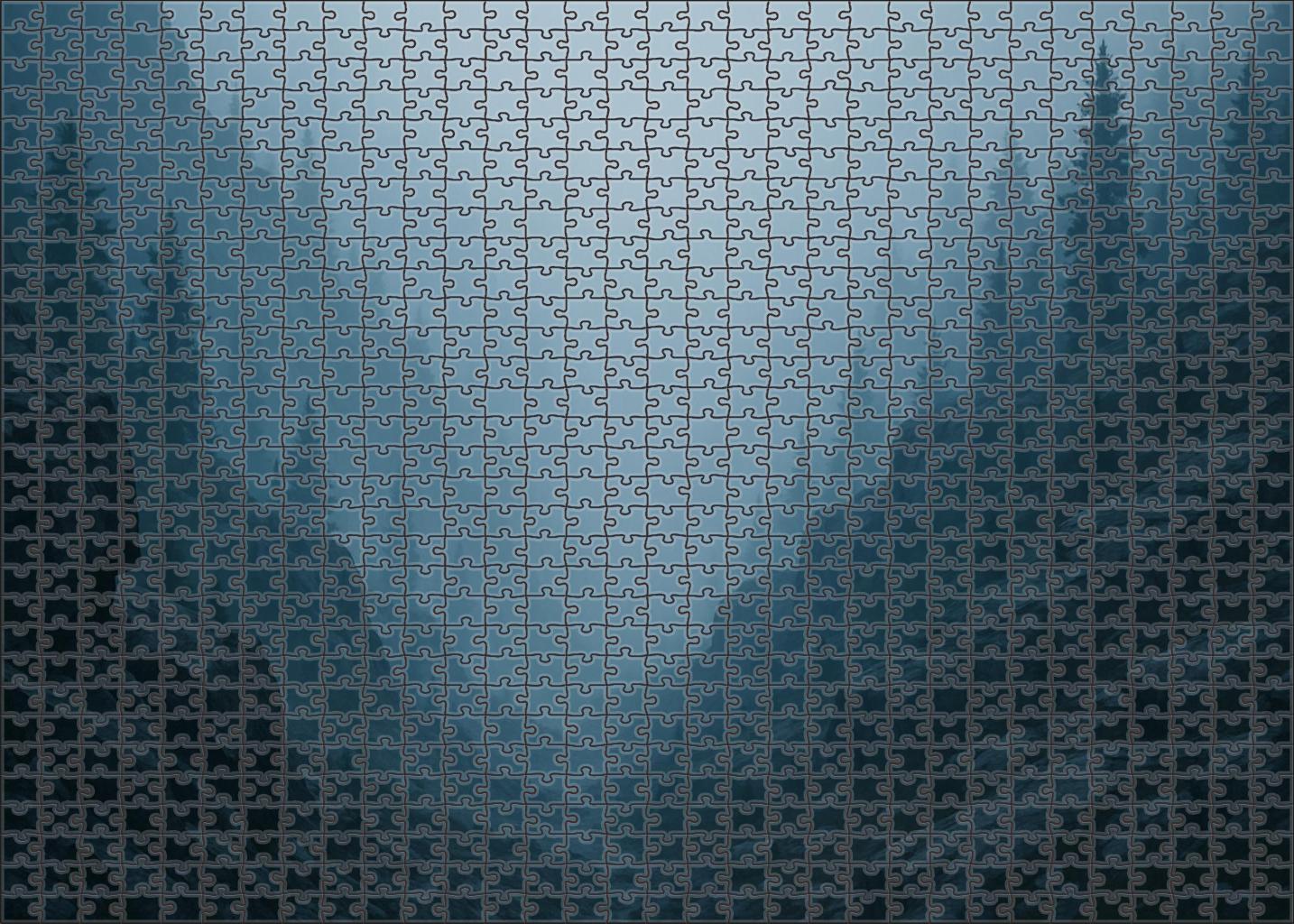 Mist-hung Mountain Pass Premium Puzzle Pieces