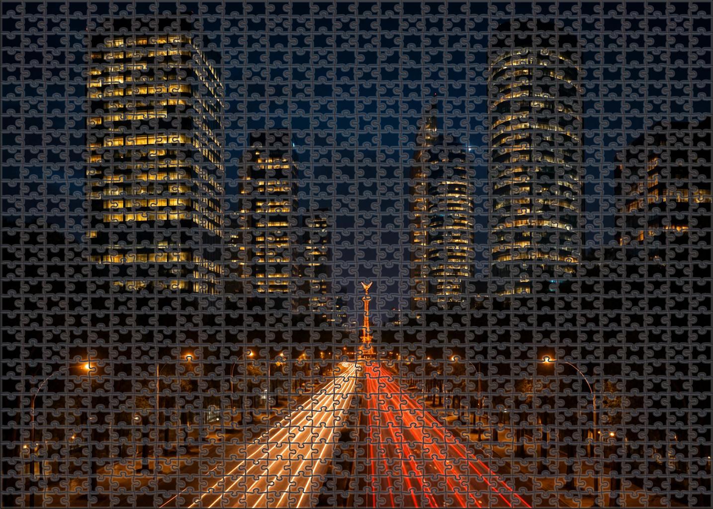 Mexico City Reforma Skyline Dynamic Avenue Of Modernism 100 Piece Puzzle