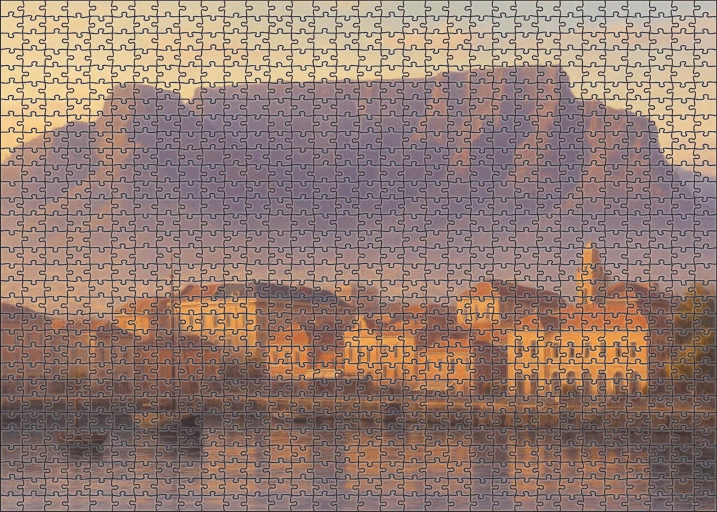 Cape Town Waterfront Skyline Table Mountains Majestic Urban Backdrop Large Format Puzzle