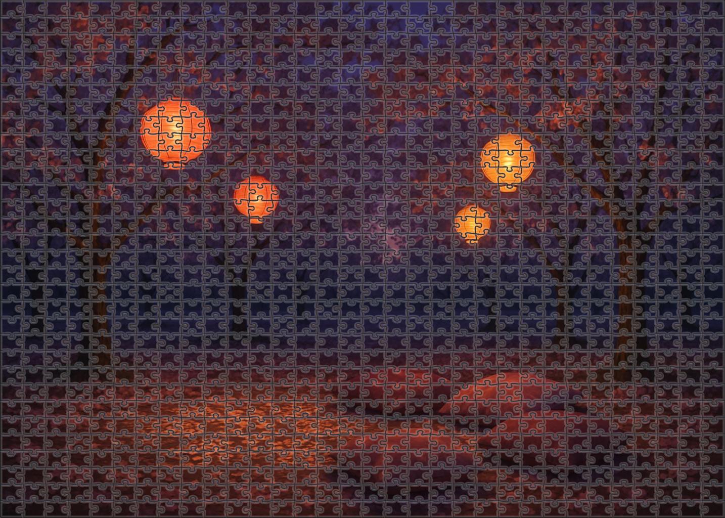 Sunset Lantern Orchard Puzzle Collection