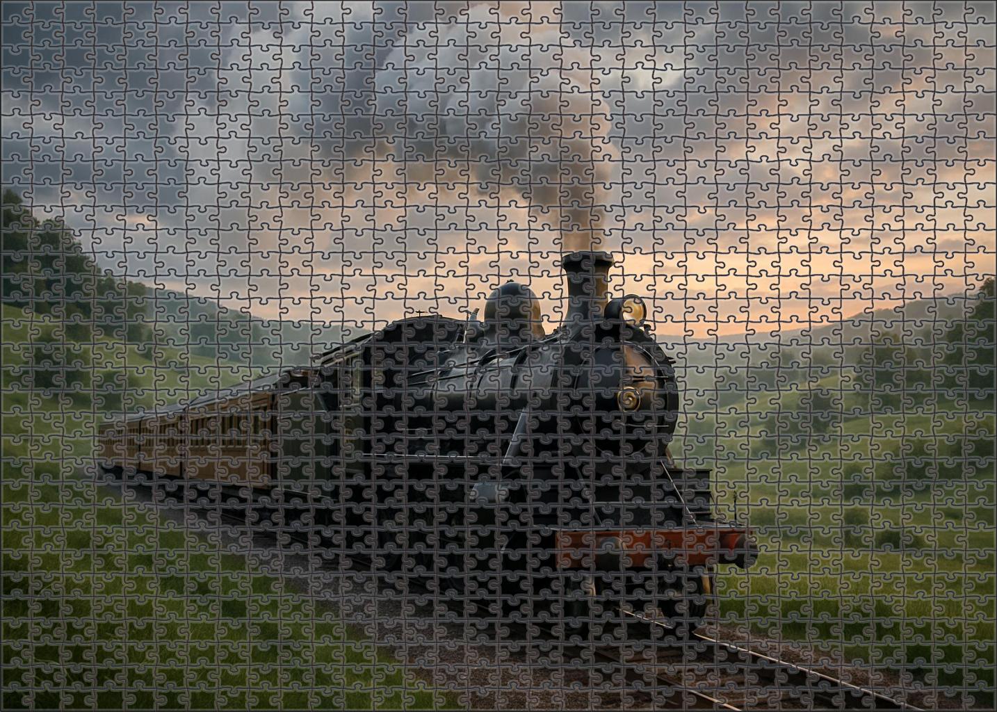 Steam-powered Tourist Narrow-gauge Train Premium Puzzle Pieces