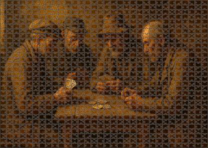 The Card Players Quiet Contest Premium Puzzle Pieces