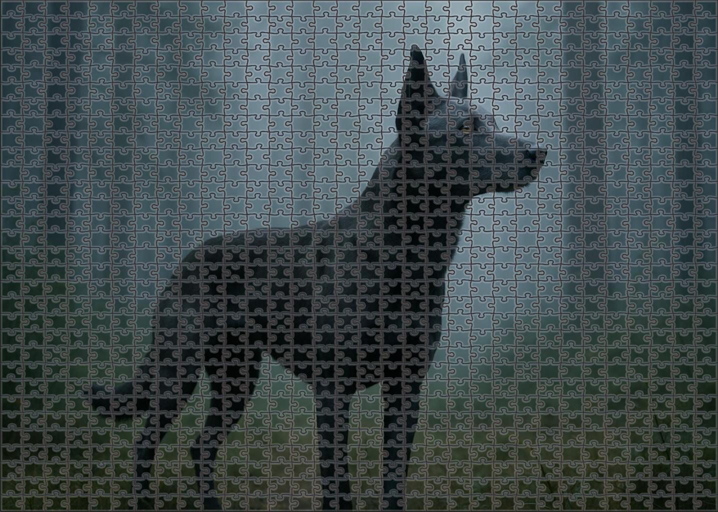 Charcoal Drift Dark Gray Tracker With Keen Scent And Steady Temperament 200 Piece Puzzle
