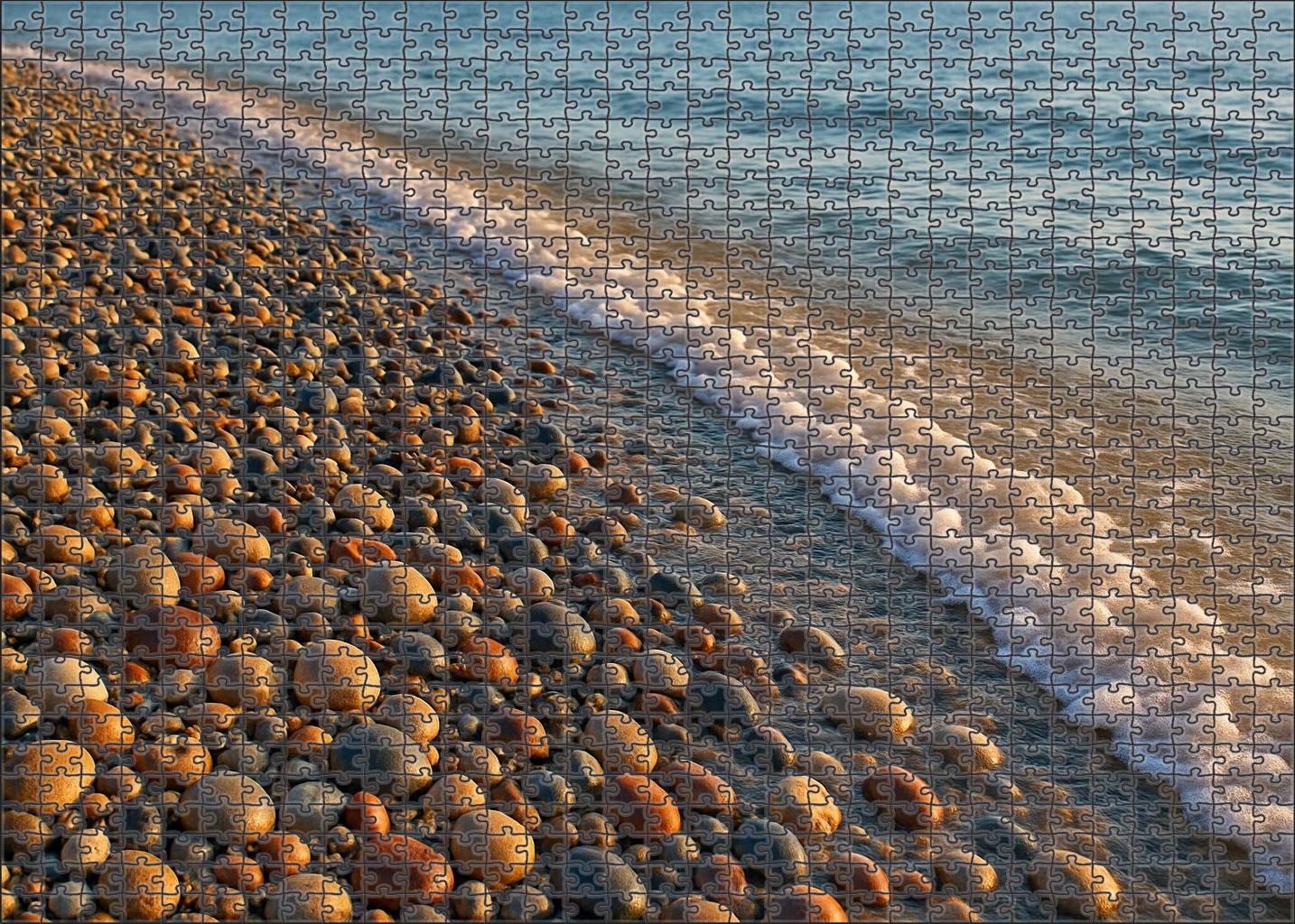 Sunlit Pebble Shore Puzzle Fun