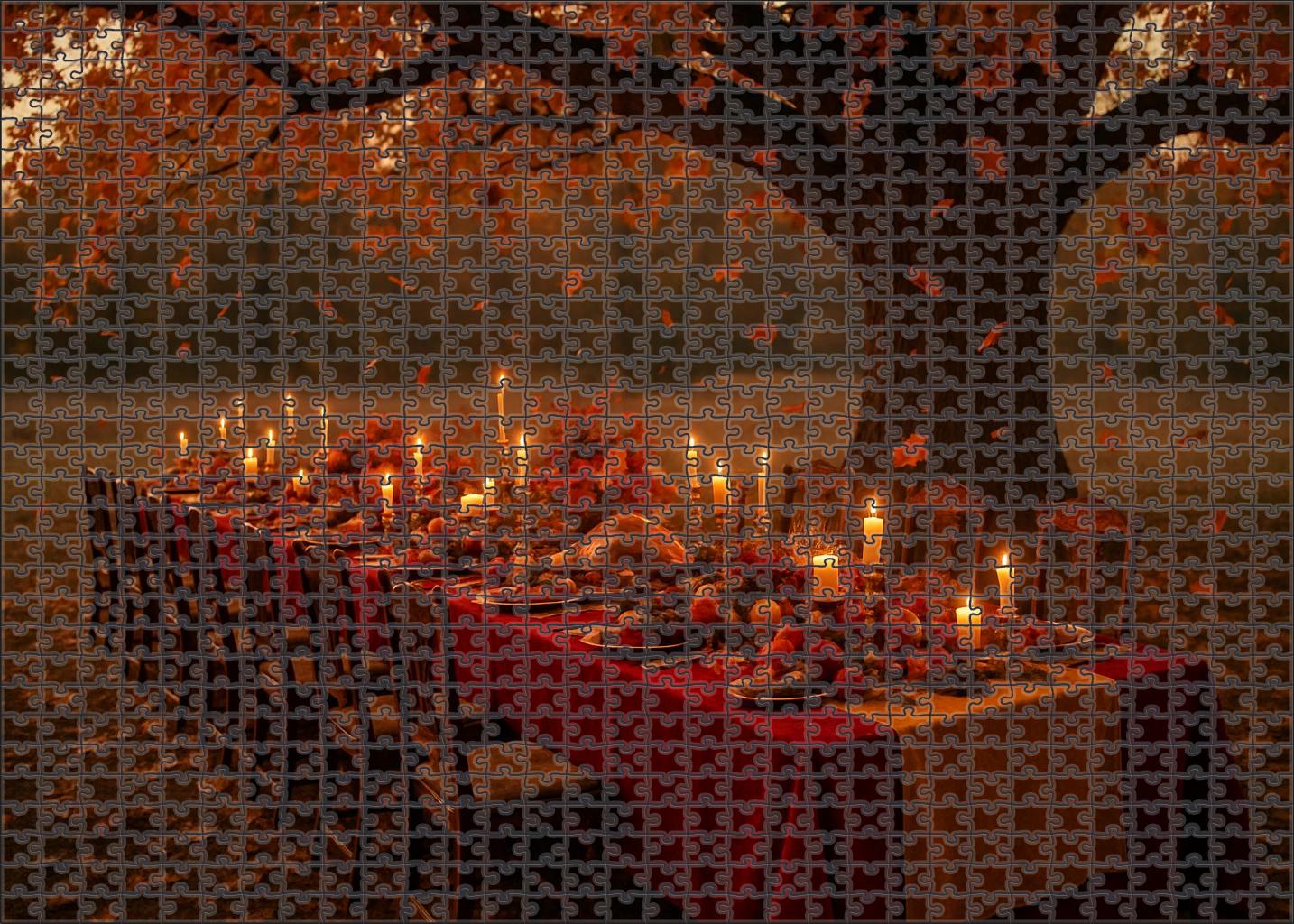 Crimson And Gold Twilight Feast Unique Puzzle Design