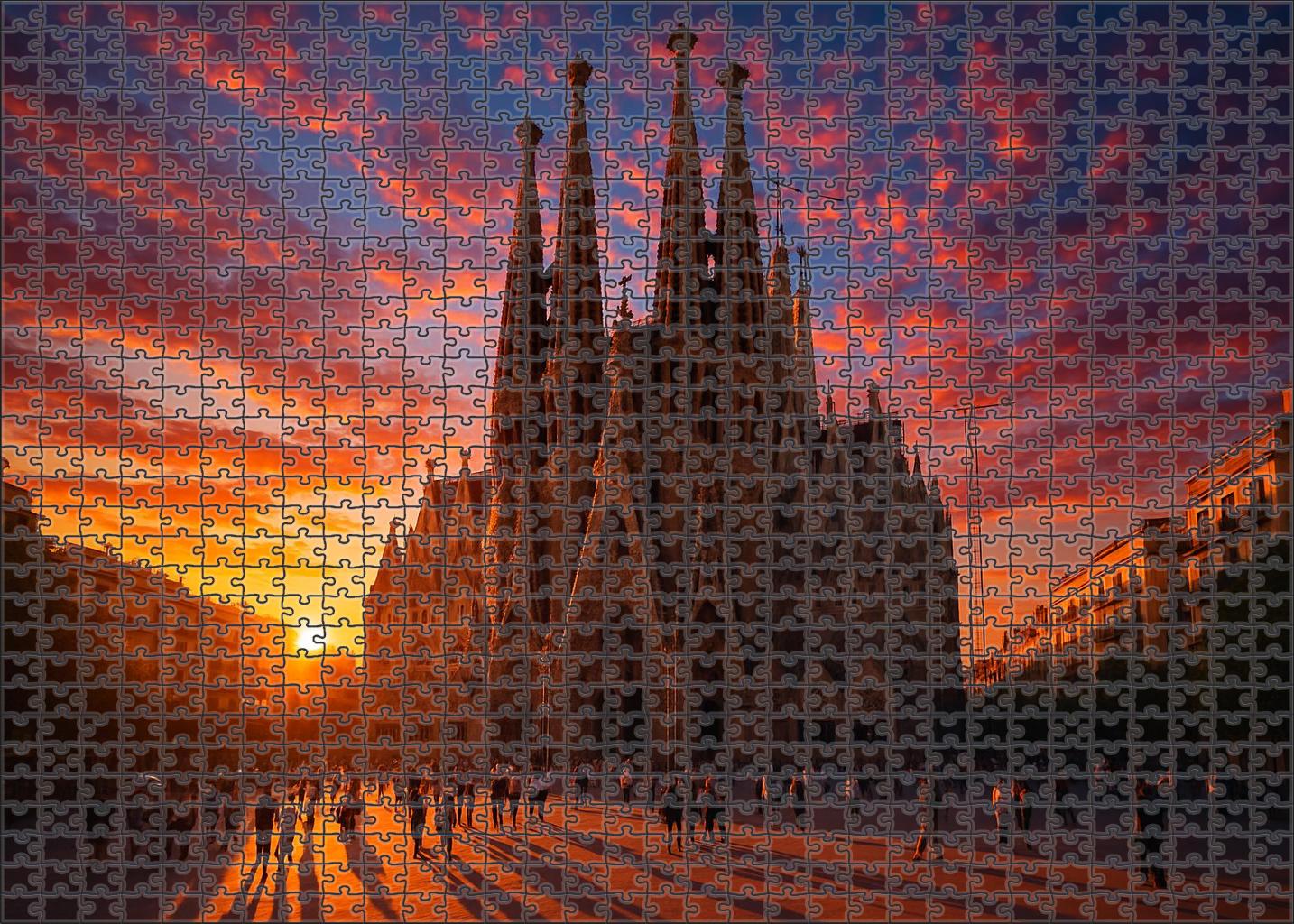 Sagrada Familia Located In Barcelona Spain Identified By 7790 Worldwide For Its Visionary Gothic And Art Nouveau Fusion 20 Piece Puzzle