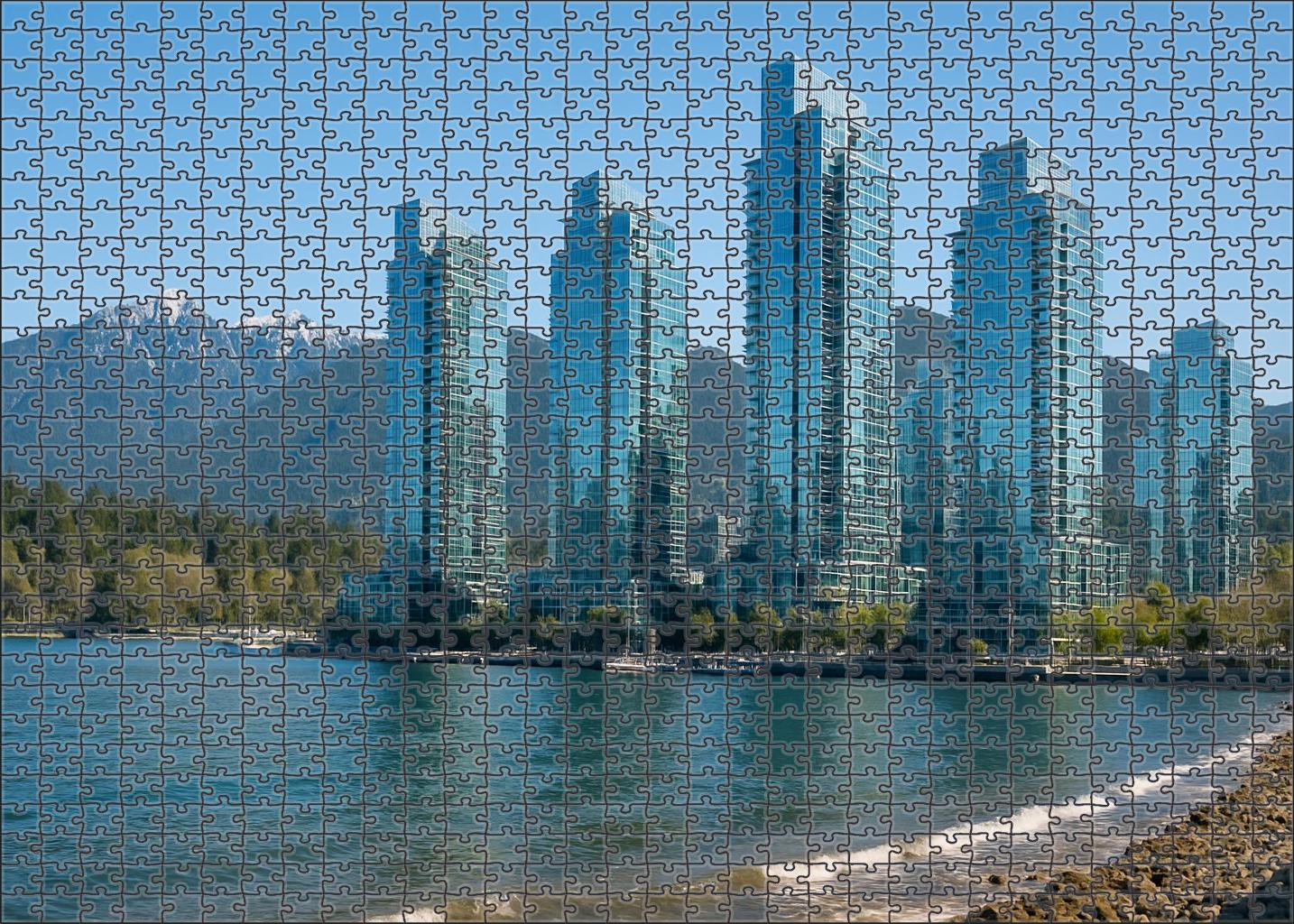 Vancouver Coal Harbour Skyline Pacific Northwest Elegance And Natural Integration 300 Piece Puzzle